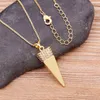 Pendant Necklaces Nidin Trendy Solid Triangle Geometric Design For Men Women Gold Plated Streetwear Hip Rock Zircon Necklace Jewelry