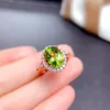 Wedding Rings Fashion Vintage Peridot Rose Gold Ring Women Zircon Natural Olive Green Gemstone Luxury Fine Jewelry GiftsWedding Rita22