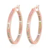 Hoop Huggie CiNily Blue Green Fire Opal Stone Hoop Boucles d'oreilles pour les femmes SilverRose Gold Color Big Round Circle Hip Hop Punk Party Jewelry 230428