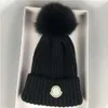 Top Designer Winter Knitted Beanie Woolen Hat Women Chunky Knit Thick Warm faux fur pom Beanies Hats Female Bonnet Beanie Caps 11 colors High quality DG4