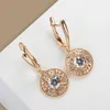 Dangle Earrings Gulkina Fashion Pendant Women's 585 Rose Gold Color Natural Zircon Disc Six Star Daily Exquisite Jewelry