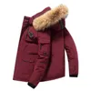 Herrenjacken Winter Daunenjacke Männer 90% weiße Entendaunen Parkas Mantel mittellanger Pelzkragen verdicken Schneemantel -30 Grad warm halten L231130