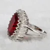 Wedding Rings Cellacity Silver 925 Jewelry Geometry Ruby Ring for Women Large Oval Gemstones Accessory Trendy Anniversary Gifts Size6 7 8 9 10 231129