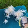 Grampos de cabelo estilo chinês cristal rosa flor clipe menina crianças barrette headdress traje hanfu hairpin acessórios