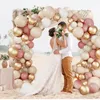 Dekoracje świąteczne Tender Pink Gold Balon Garland Arch Zestaw Ślub Dekoracja urodzin Dorosłe dzieci Dorosie dzieci Baby Shower Dekorun