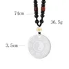 Collane con ciondolo Collana classica con etichetta a forma di cerchio Yin Yang in cristallo bianco Cina Tai Chi Bagua Girocollo Amuleto Regalo di gioielli per la pace di sicurezza fortunata