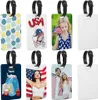 Sublimation blanks Neoprene Luggage Tags White Blank Travel Tags with Strap Double Sides Suitcase Label Tag Heat Transfer DIY Name ID Card 4 x 2.75 Inch bb0430