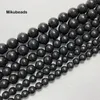 Pietre preziose sciolte Perline rotonde lisce di shungite conduttiva naturale da 10 mm all'ingrosso per realizzare gioielli Mikubeads fai da te