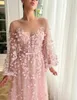 Sukienki imprezowe Cloverbridal Exomicznie czarujące puszysty długie rękawy Blush Różowa suknia na bal