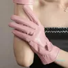 Gants sans doigts en cuir écran tactile doux chaud hiver femmes textos actifs pour smartphone