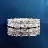 2023 Top Verkoop Trouwringen Edele Sieraden Puur 100% 925 Sterling Zilver Witte Princess Geslepen Moissanite Diamant Edelstenen Eternity Diamonique Vrouwen Verlovingscadeau