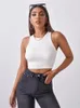 Womens Tanks Camis SVOKOR Rib Crop Top Women Seamless Sleeveless Solid Stretchy Casual Fashion Vest Knit Simple Basic Tops Slim Streetwear 230428