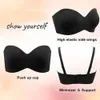 Sutiãs Full Support NonSlip Convertible Bandeau Bra Strapless Push Up Plus Size Seamless Underwire Smoothing Unpadded 231129