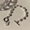 Strand moda corrente pulseira bonito acrílico borboleta pingente para mulheres boêmio pérola pulseiras tendência jóias