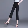 Women's Pants Capris 2023 Sommarkvinnor Hög midja Elegant Slim Casual White Bell Bottom Suit Office Lady Plus Size Formal Trouser 2127