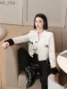 2023ss Designer Women's Jackets Top Quality Lapel Polo Fashion Chest Pocket Slim Fit White Embroidery Printed Metal Buckle Knitted