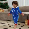 Passende Familien-Outfits Frohe Weihnachten Passende Familien-Outfits Warme, dicke Fleece-Reißverschluss-Overalls Weihnachtspyjamas Strampler mit Kapuze Overalls Familienlook 231129