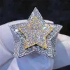 Bijoux de créateur personnalisés Moissanite Punk Hip Hop, nouvelle bague de bijoux Ice Out certifiée VVS 925 argent Gold198P