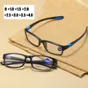 Okulary przeciwsłoneczne Elastyczne okulary czytania TR90 dla mężczyzn Kobiety Vintage Anti Blue Light Oczy Okulowe Okulowe Okulary Presbyopia do 4,0