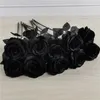 Torkade blommor 5st 89cm Silk Black Rose Artificial Flower Head Bouquet Home Living Room Wedding Chritmas Decoration Year 231130