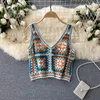 Débardeurs Femmes Vintage Style Ethnique Camis Pour Femmes Sans Manches Col En V Fleur Crochet Creux Broderie Femme Corset Crop Tops Débardeur Camisoles