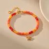 Strand Bohemian Starfish Pendant Colorful Shell Bead Armband för kvinnor 18K Guldpläterade modesmycken Tillbehör B037