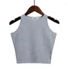 Women's Tanks Solid Tank Top Sleeveless Women Summer Cotton Crop Sexy Body Shape Bustier Vest Sport Singlet Lady Undershirt Jersey