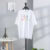 Designer de luxo feminino camiseta camisa alta edição clássica estilo de bordado de letra de trigo na camiseta de manga torácica Faixa solta para homens mulheres
