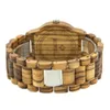 Montres-bracelets Bewell Top Marque Designer Mens Wood Watch Zabra Montres à quartz en bois pour hommes dans une boîte-cadeau en papier 109B