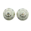 Stud Earrings D083 Fashion Golden Half Ball White Snow Flower Crystal Set Earring Women Jewelry High Quality