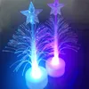 Juldekoration leksaker ledde färgglada sovrum sovrum nattlampor glödande julgran flash fiber optisk träd barn julkampgåvor dhl