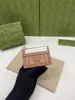 Kobiety uchwyty na karty wytłaczanie różowego koloru skórzane portfety torebki żeńskie monety z pudełkiem