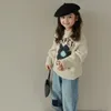 Sets Girls Letter Flower Pullover Sweater 2023 Spring and Autumn Korean Children s Fashionable Knitted Casual Top 231130