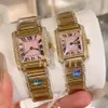 Vierkant quartz horloge Dameshorloge voor dameshorloges designer roestvrijstalen vouwgesp gouden dameshorloges Montre de Luxe Horloges dhgates