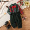 Zestawy odzieży Prowow 0-3y Baby Christmas Strój chłopców zielone koszule z krańcami z kasecierorduroy kombinat