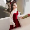 Party Dresses Toast Dresses Bride 2023 Autumn Small Stature Can Wear Veet Long Sleeved Engagement Dresses on Weekdays