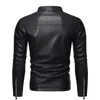 メンズレザーフェイクパックジャケットオートバイバイクバイカージャケット秋の冬暖かい黒い屋外アウトウェアコート5xlプラスSzie 231129