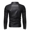 Giacca da uomo in pelle sintetica PU Giacca da motociclista Autunno Inverno Caldo Nero Capispalla da esterno Cappotti 5XL Plus Szie 231129