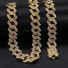 Iced Out Miami Cuban Link Chain Mens Rose Gold Chains Thick Necklace Armband Fashion Hip Hop Jewelry284M