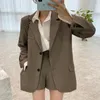 Women's Tracksuits Long Sleeve Button Blazer Jacket Loose Office Elegant Autumn 2023 Coat Wide-leg Short Casual Two-piece Suit South Korea