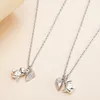 Pendentif Colliers 2 pcs Couple Collier Aimant Amant Coeur Dinosaure Magnétique Pour Femmes Hommes Amitié Fête Bijoux