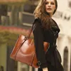 Bolsos de noche para mujer, bolso con asa de gran capacidad, bolsos de cuero con cera de aceite para mujer, bolso cruzado VIntage de Diseñador de Bolsos de lujo