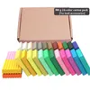 Clay Dough Modeling 32 Color 3D Plasticine Portable Box Creative Puzzle Tool Set Polymer Oven Bake 24pc Mold 231129