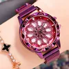 Wristwatches Women Watch Creative Elegant Quartz Wristwatch Flower Moving Dial Luxury Dress Reloje Crystal Mujer Feminino Relogio Saati