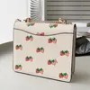 New women's strawberry print organ bag leather chain shoulder messenger MINI small square bag338k