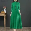 Basic Casual Dresses 2023NEW Autumn Winter Large Size Covering Belly Dress Middle Aged Elderly Mother Retro Long Knitted Sweater Dresses Vestidos 6XLL231130