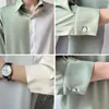 Men's Dress Shirts Summer Short Sleeve Shirt Men Fashion Society Mens Korean Loose Oversized Ice Silk Office Formal