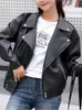 Womens Leather Faux Aelegantmis Loose PU Jacket Women Classic Moto Biker Autumn Winter Lady Basic Coat Y2k Outerwear 231129