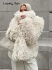 女性Sジャケットファッションフェイクファーコート女性エレガントなターンダウンカラー長袖短いコート冬の固体ゆるい豪華な暖かいオフィスレディジャケット231130
