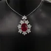 Collane con pendente 2023 Collana da sposa per le donne Lusso rosso/bianco Cubic Zirconia Cerimonia di matrimonio nuziale Gioielli per feste